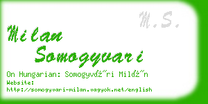 milan somogyvari business card